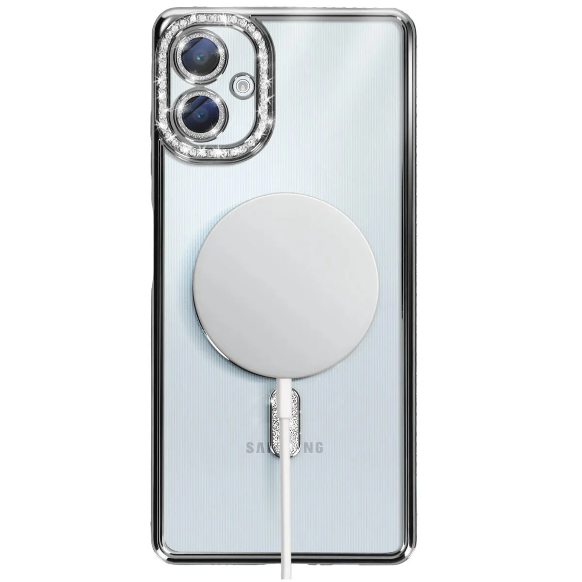 Galaxy A06 Joke Simli Magneticsafe Kılıf - Siyah Parıltılı Tasarım