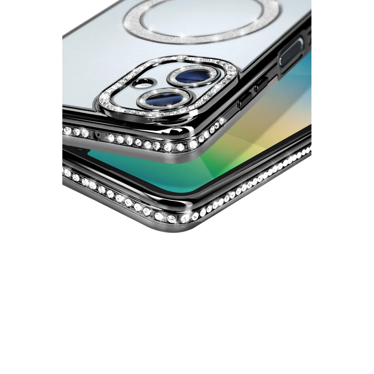 Galaxy A06 Joke Simli Magneticsafe Kılıf - Siyah Parıltılı Tasarım