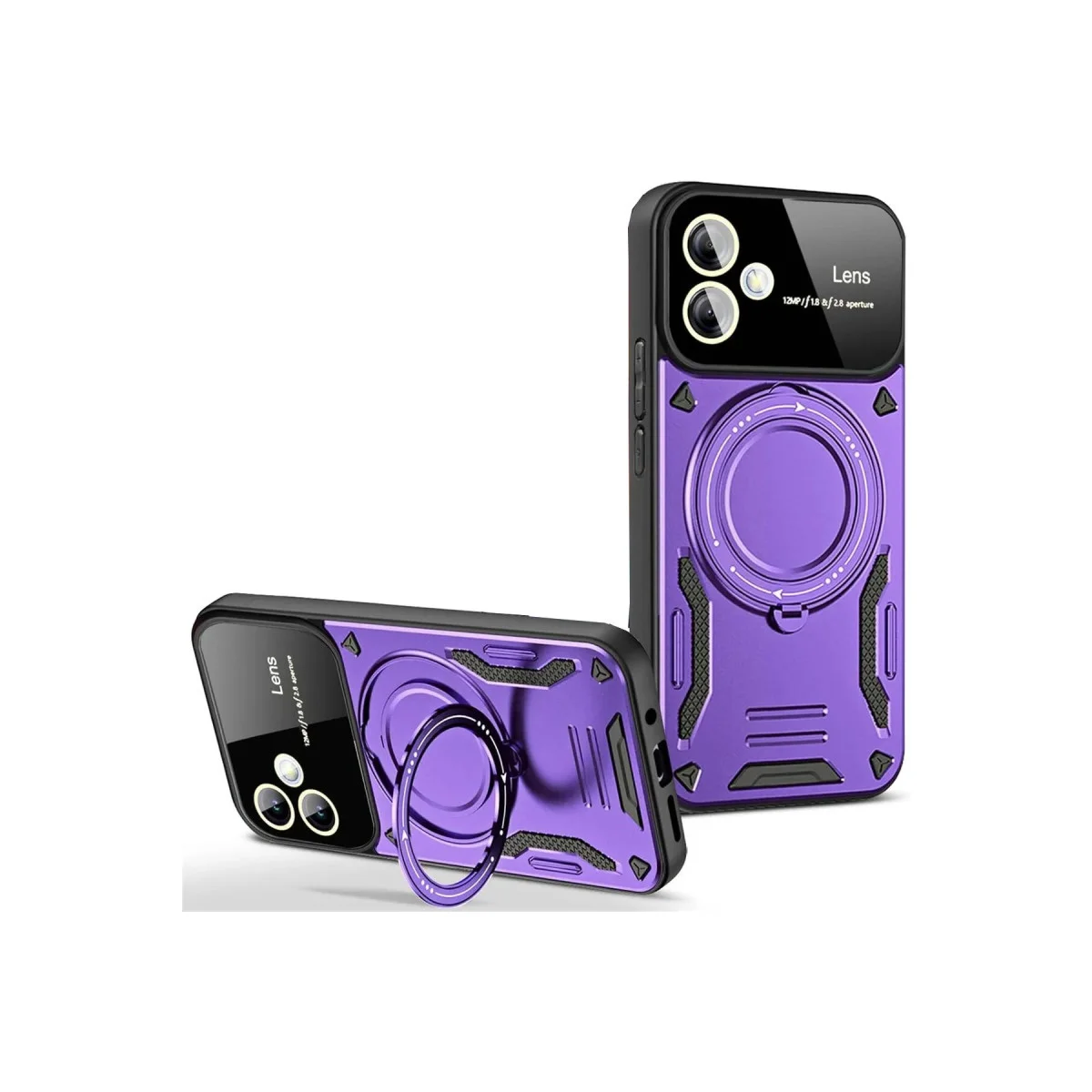 Galaxy A06 Joy Lens Standlı Kılıf - Mor (360° Döner & 180° Katlanabilir Stand)