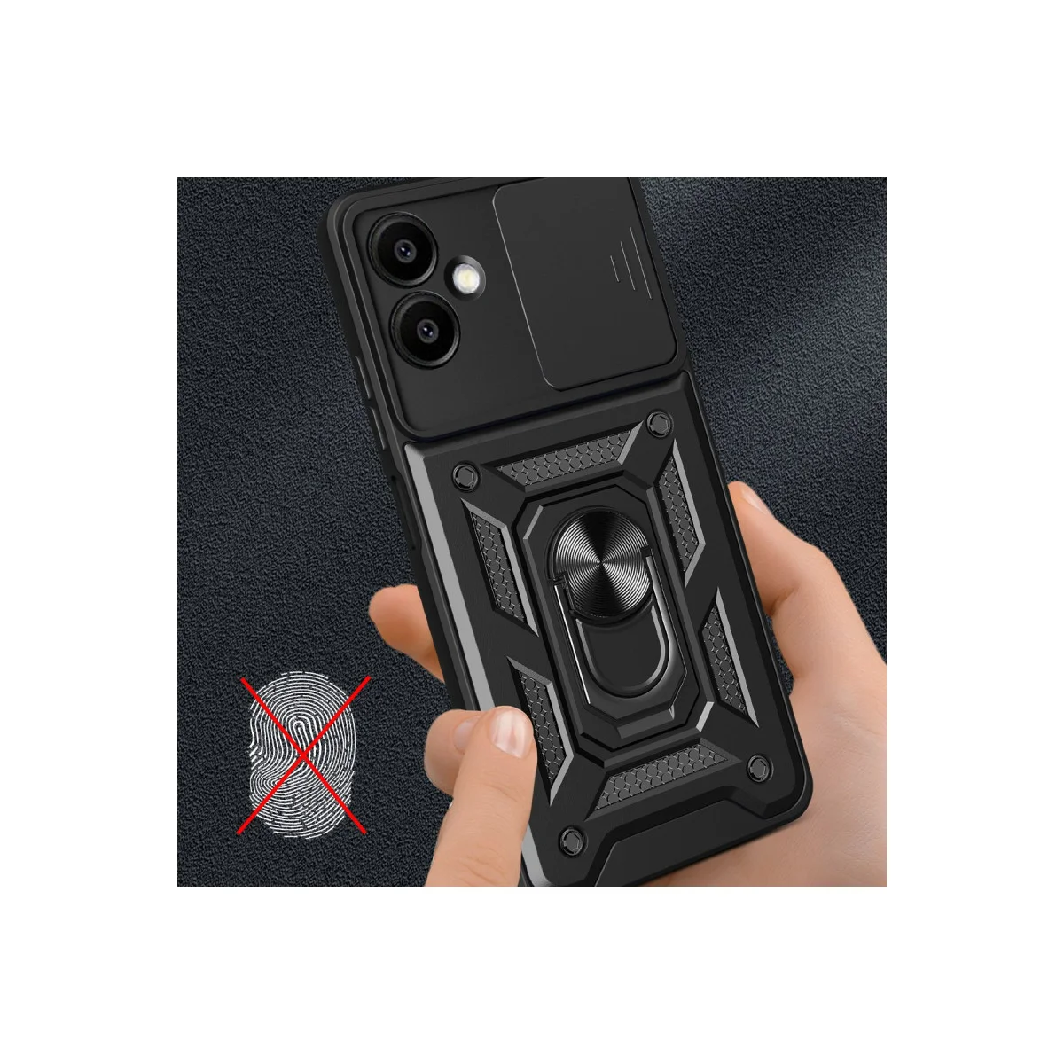 Galaxy A06 Kılıf - Kırmızı Pars Lens Yüzüklü Silikon Kılıf