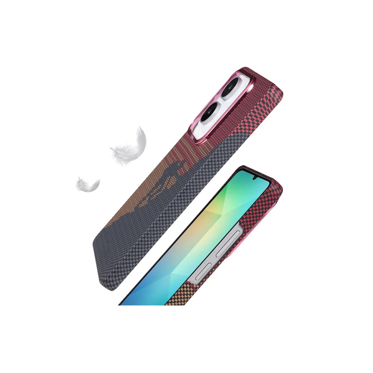Galaxy A06 Vega Magsafe Kapak - Mavi, Kevlar Desen ve Ultra Şık Tasarım