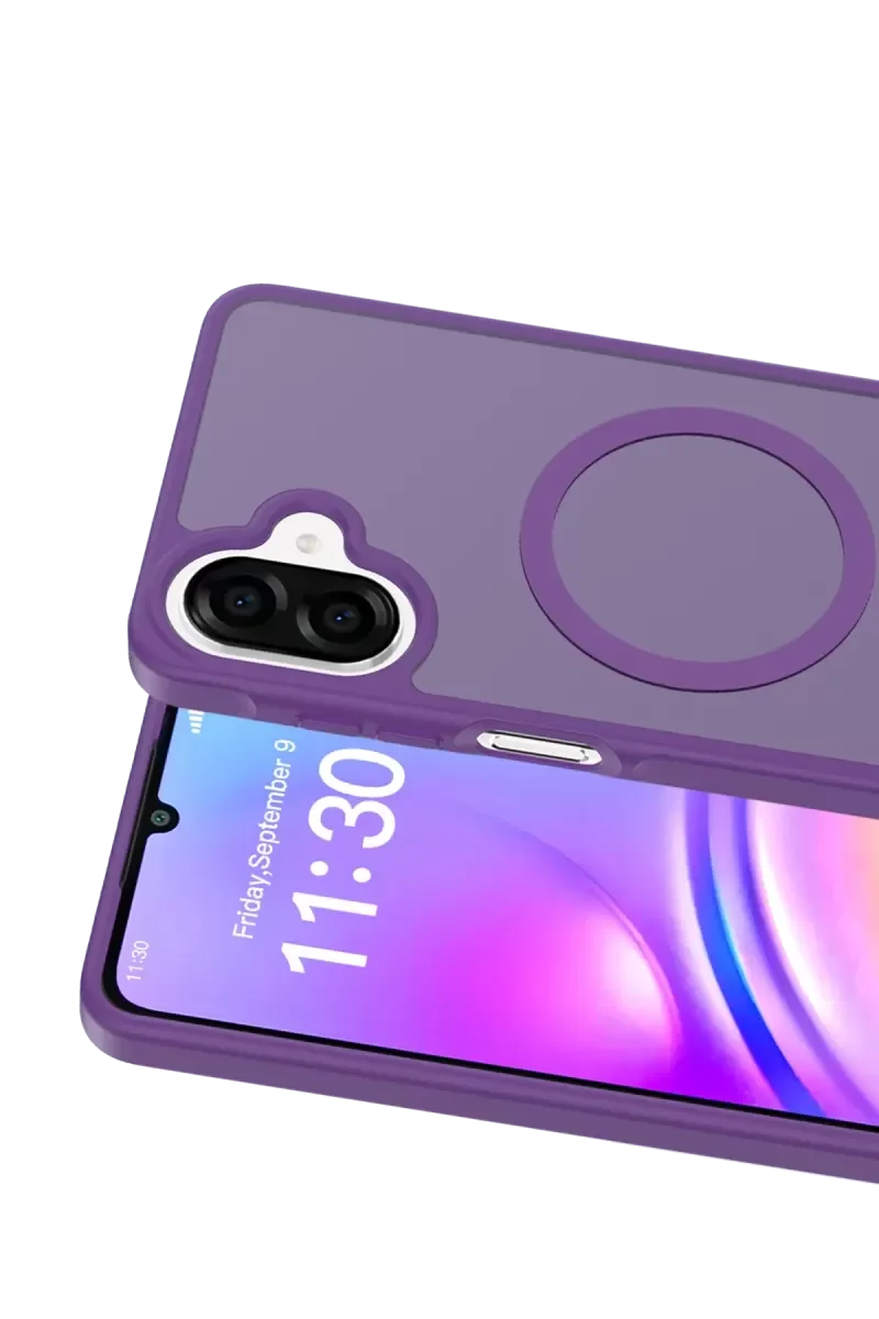 Galaxy A07 4G ile Uyumlu Jota MagSafe Kılıf - Derin Mor, Çift Katmanlı Koruma