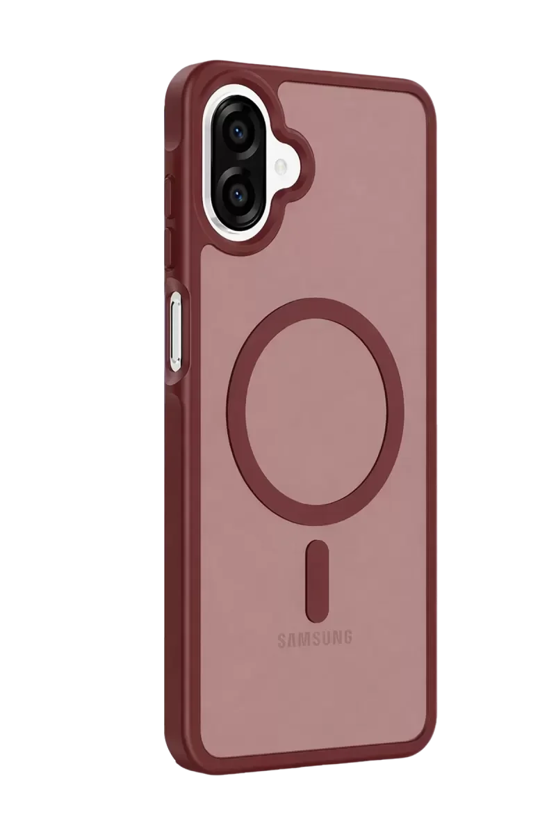 Galaxy A07 4G ile Uyumlu Jota MagSafe Kılıf - Bordo, Çift Katmanlı Koruma