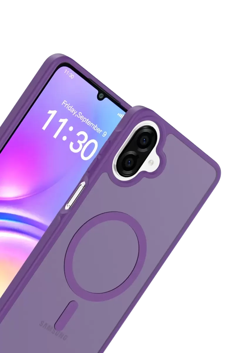 Galaxy A07 4G ile Uyumlu Jota MagSafe Kılıf - Derin Mor, Çift Katmanlı Koruma