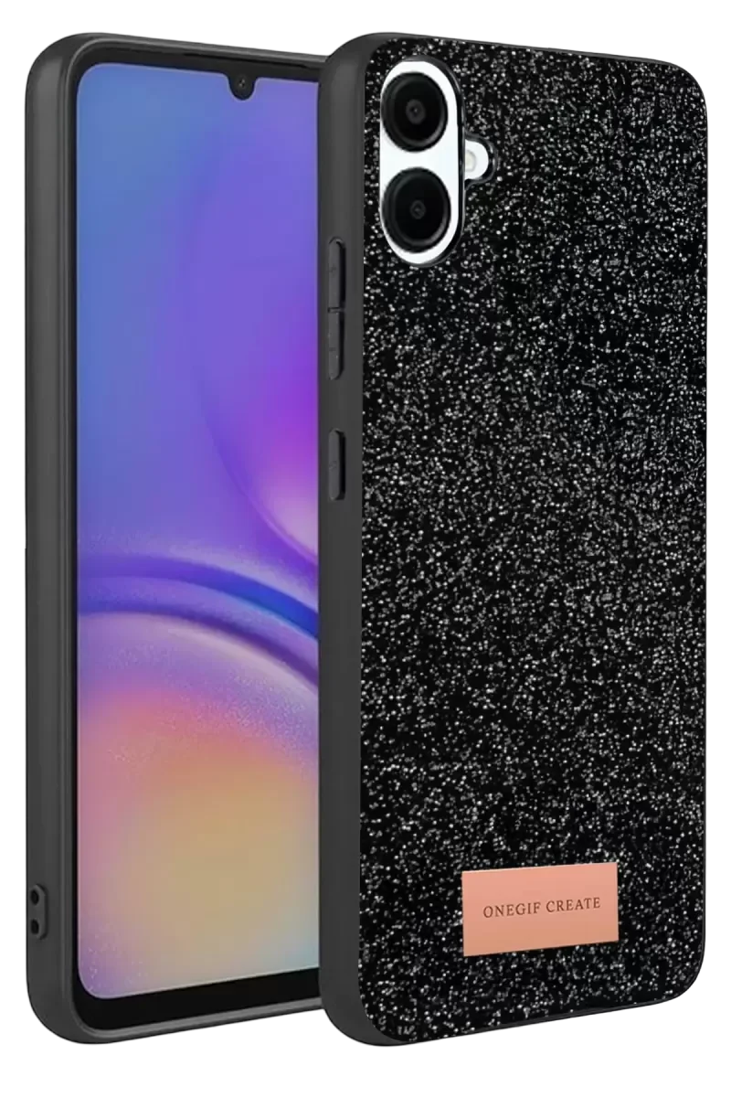 Galaxy A07 4G ile Uyumlu Bright Simli Kapak - Siyah