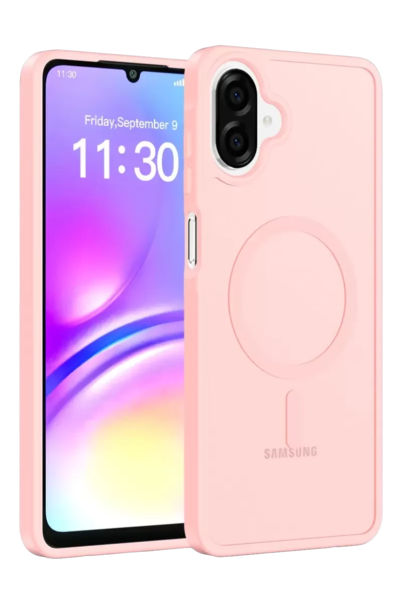 Galaxy A07 4G ile Uyumlu MagSafe Kapak - Pudra Renk Premium Silikon Kılıf