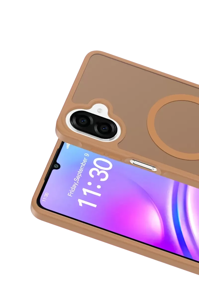 Galaxy A07 4G ile Uyumlu MagSafe Şarj Destekli Kılıf - Çöl Titanyum