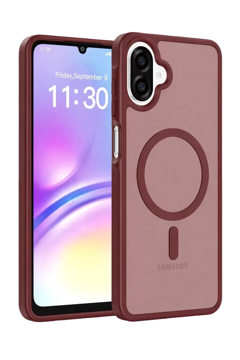 Galaxy A07 4G ile Uyumlu Jota MagSafe Kılıf - Bordo, Çift Katmanlı Koruma