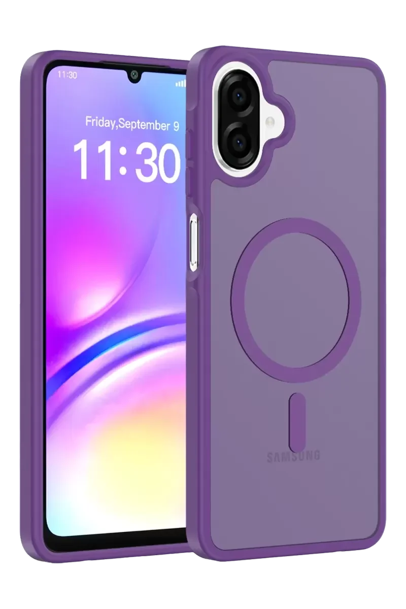 Galaxy A07 4G ile Uyumlu Jota MagSafe Kılıf - Derin Mor, Çift Katmanlı Koruma