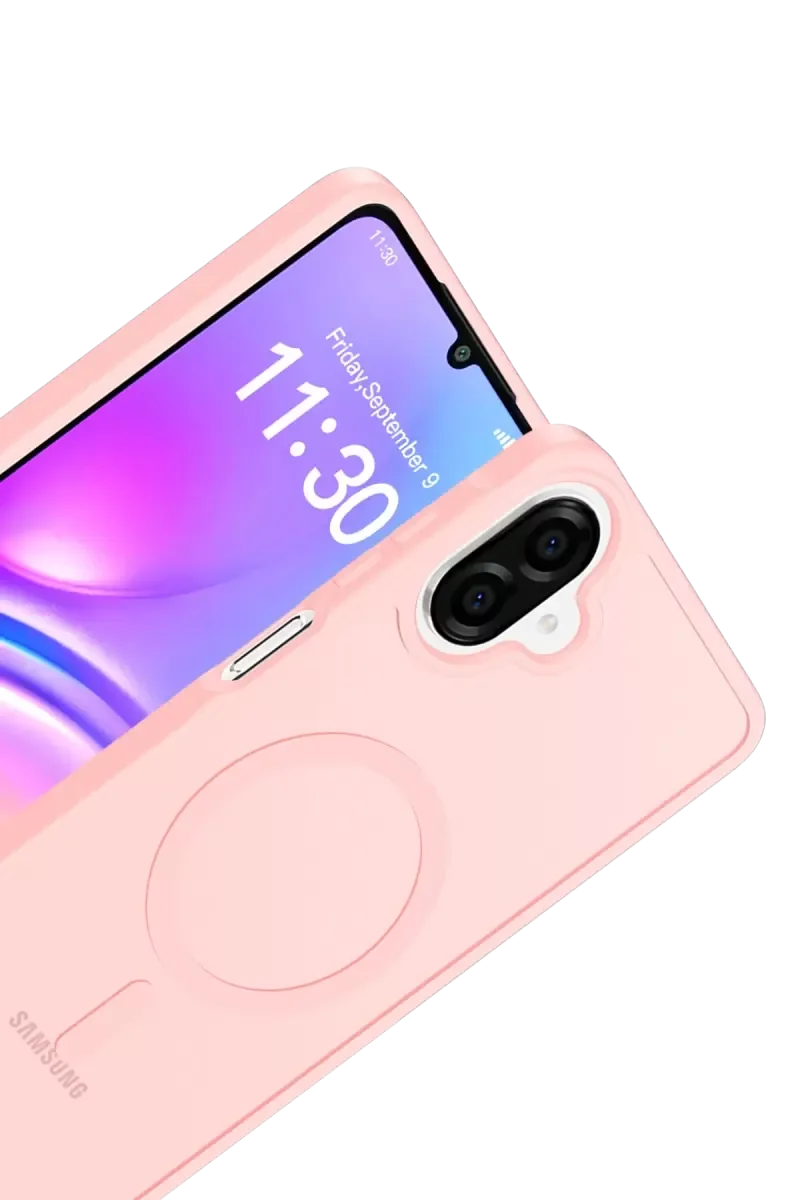 Galaxy A07 4G ile Uyumlu MagSafe Kapak - Pudra Renk Premium Silikon Kılıf