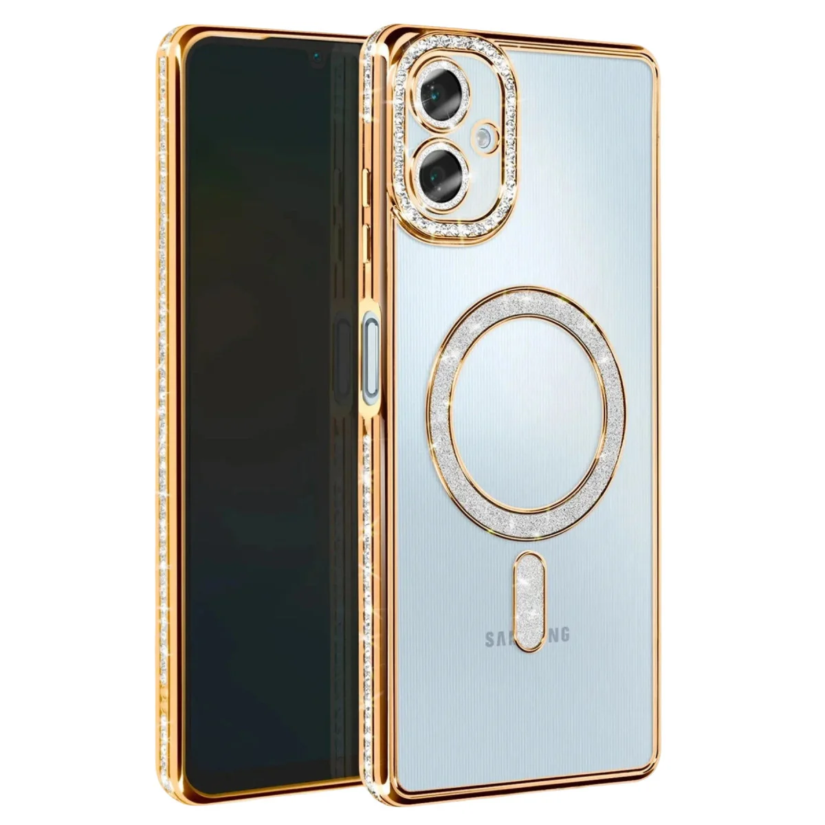 Galaxy A07 4G Joke Simli Magneticsafe Kılıf - Gold Parıltılı Tasarım ve Tam Koruma