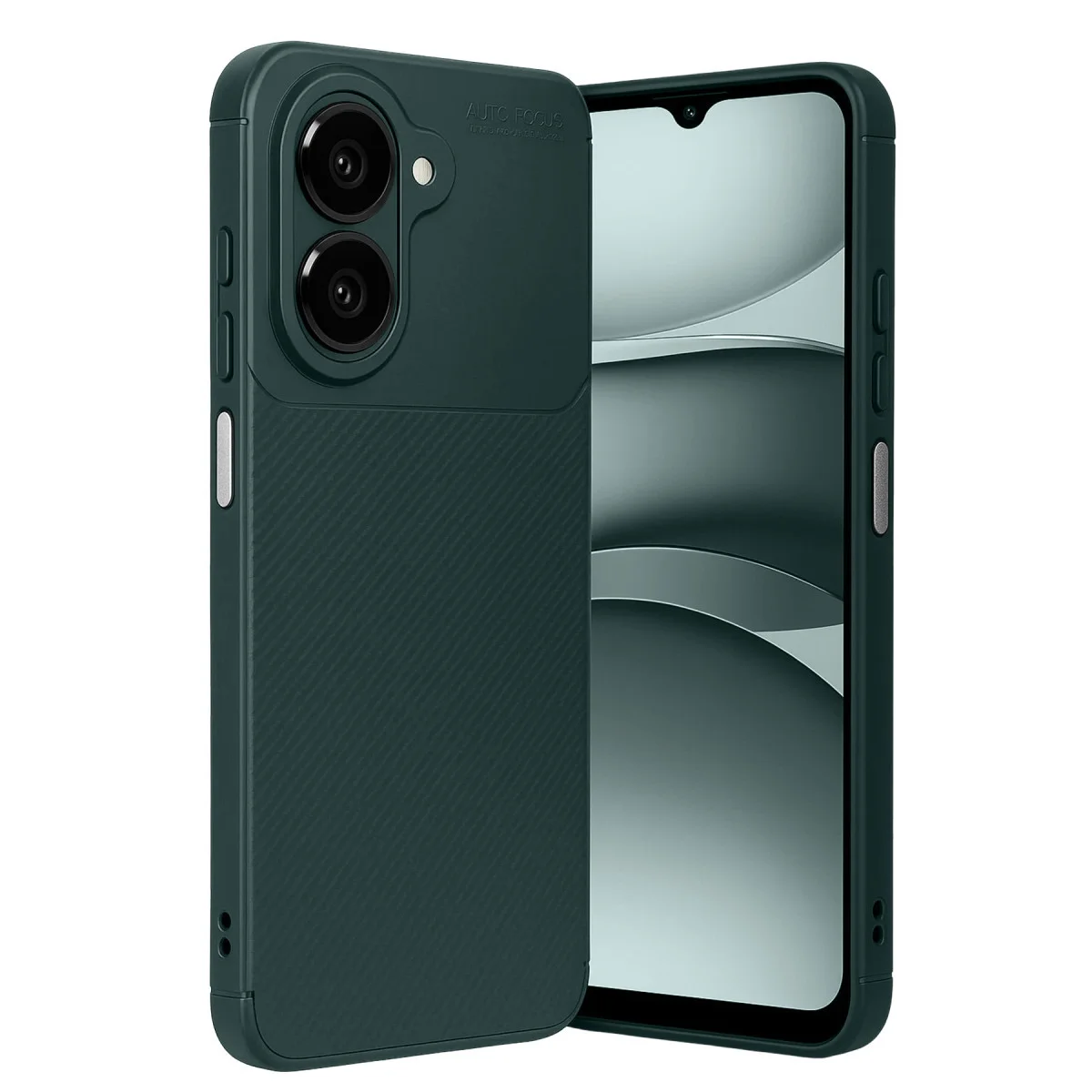 Galaxy A07 4G Karbon Fiber Kapak - Koyu Yeşil Otomatik Odaklı Koruma