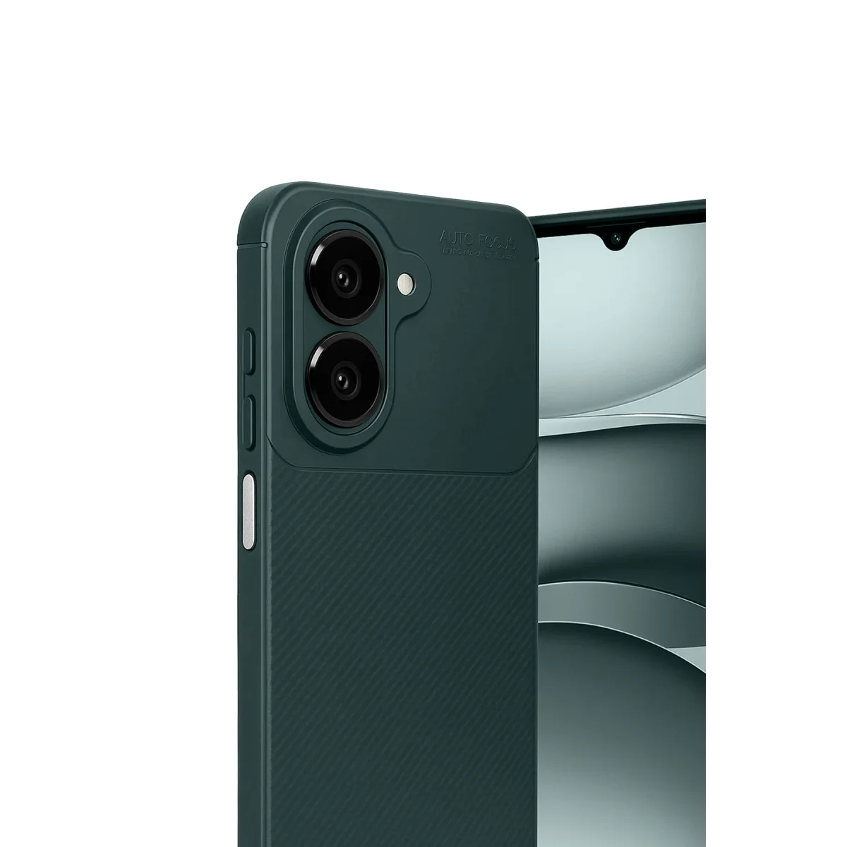 Galaxy A07 4G Karbon Fiber Kapak - Koyu Yeşil Otomatik Odaklı Koruma