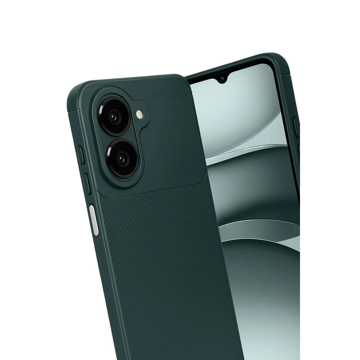 Galaxy A07 4G Karbon Fiber Kapak - Koyu Yeşil Otomatik Odaklı Koruma