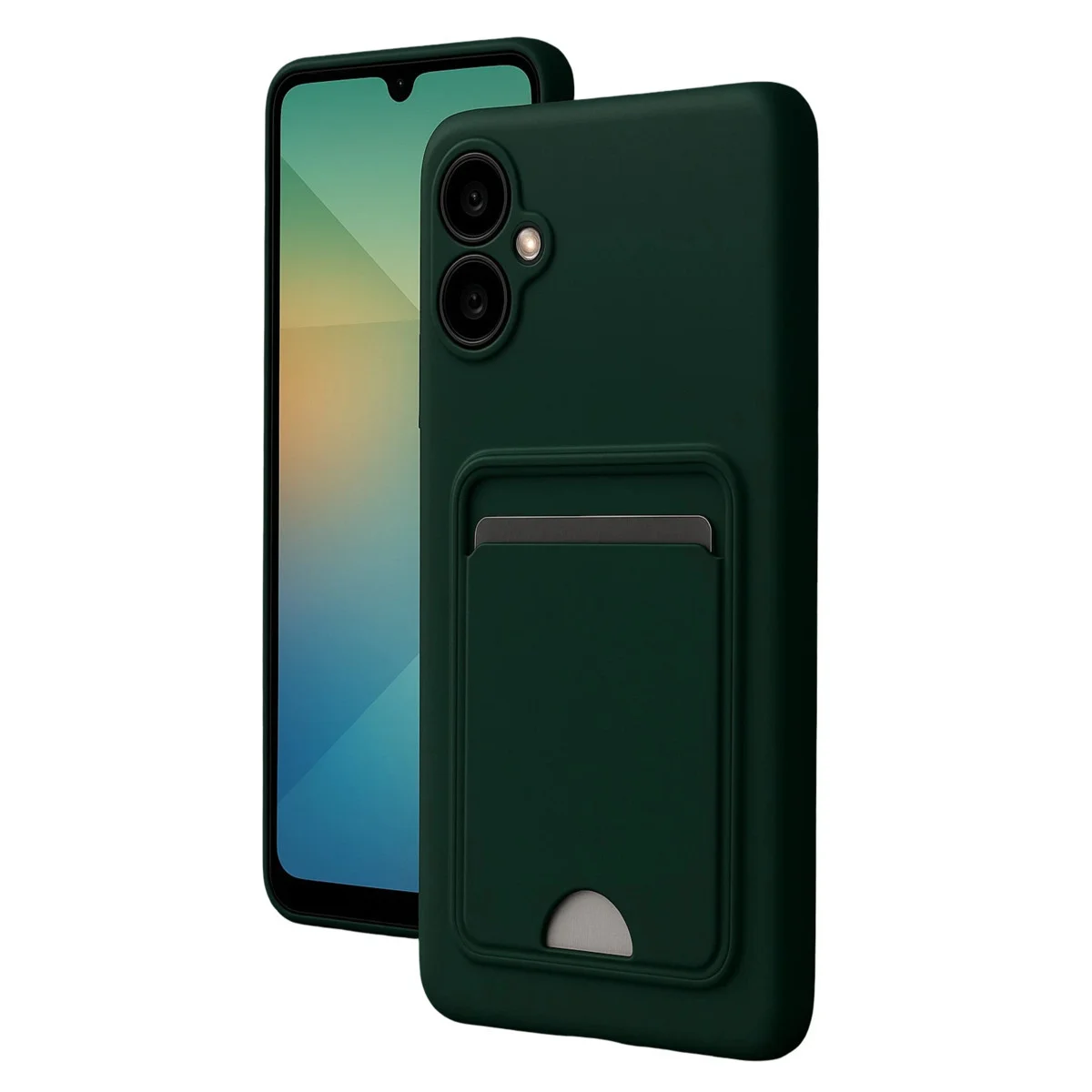 Galaxy A07 4G Kelvin Kartvizitli Silikon Kılıf - Koyu Yeşil