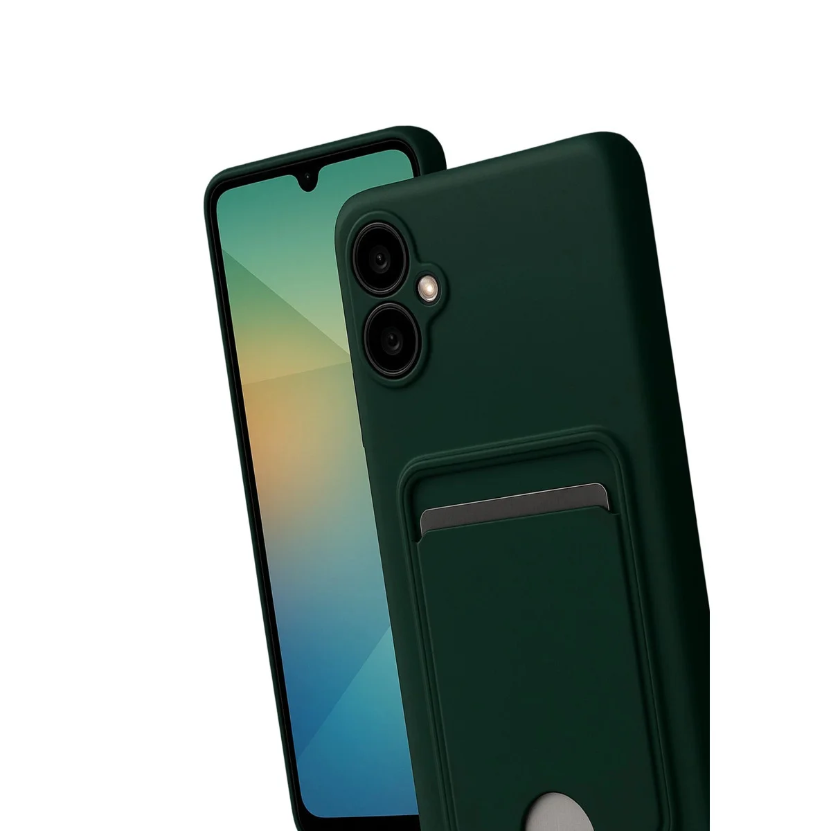 Galaxy A07 4G Kelvin Kartvizitli Silikon Kılıf - Koyu Yeşil