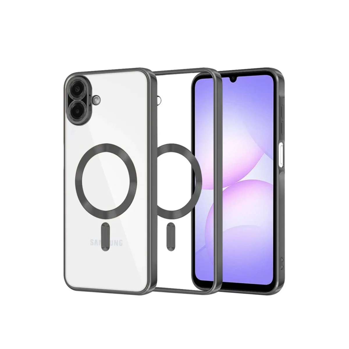 Galaxy A07 4G Kross Magneticsafe Kapak - Siyah Magnetik Şeffaf Kılıf ve Güçlü Koruma