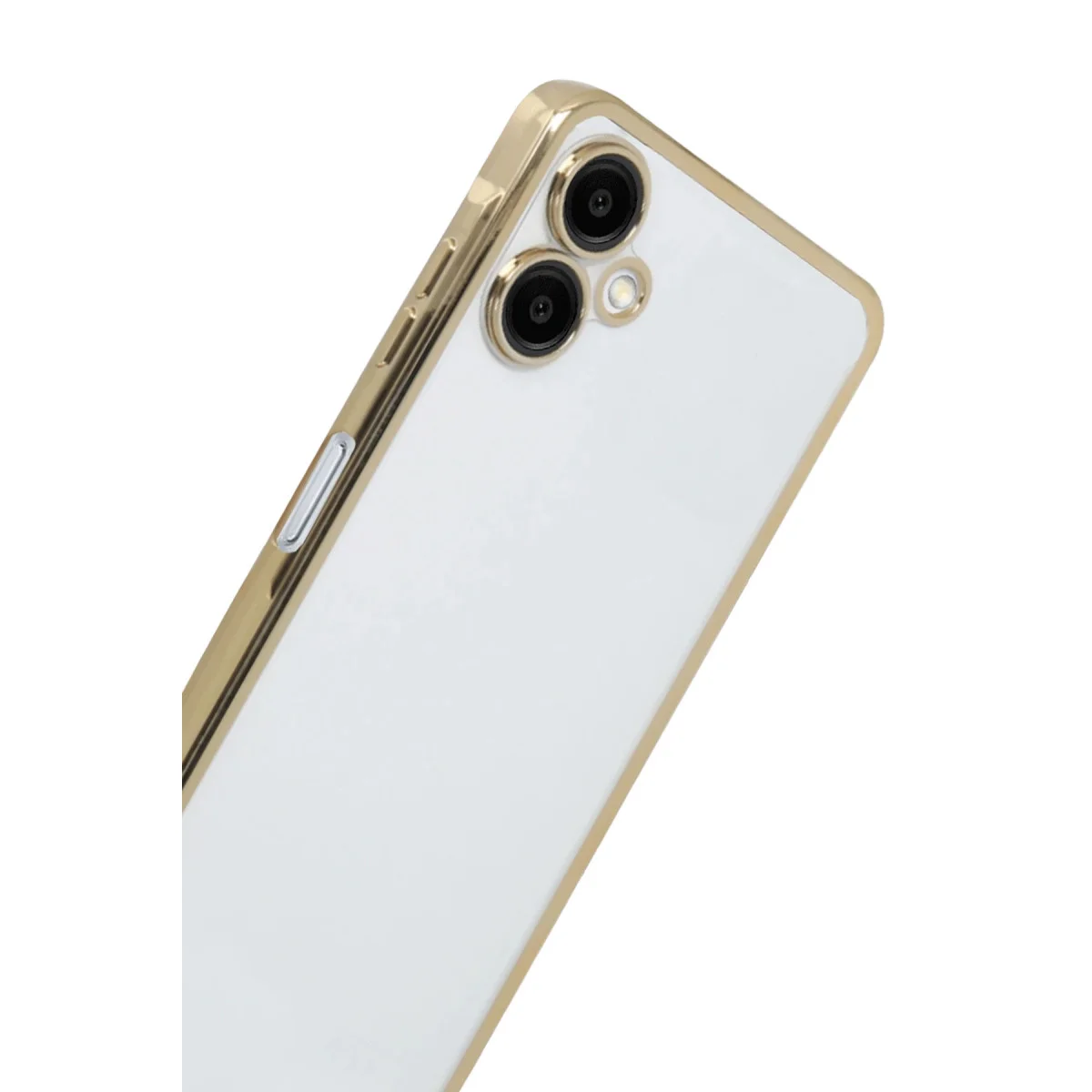 Galaxy A07 4G Razer Lensli Silikon Kılıf - Şeffaf, Gold ve Güçlü Koruma