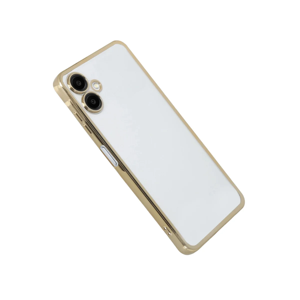 Galaxy A07 4G Razer Lensli Silikon Kılıf - Şeffaf, Gold ve Güçlü Koruma