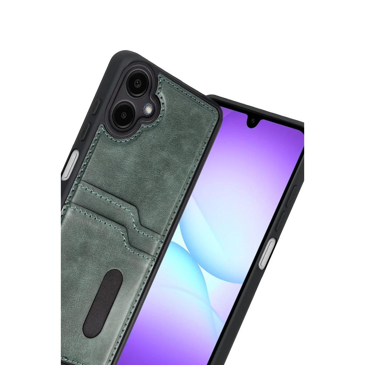 Galaxy A07 4G Sara Kartvizitli Deri Kılıf - Yeşil - Pratik ve Şık