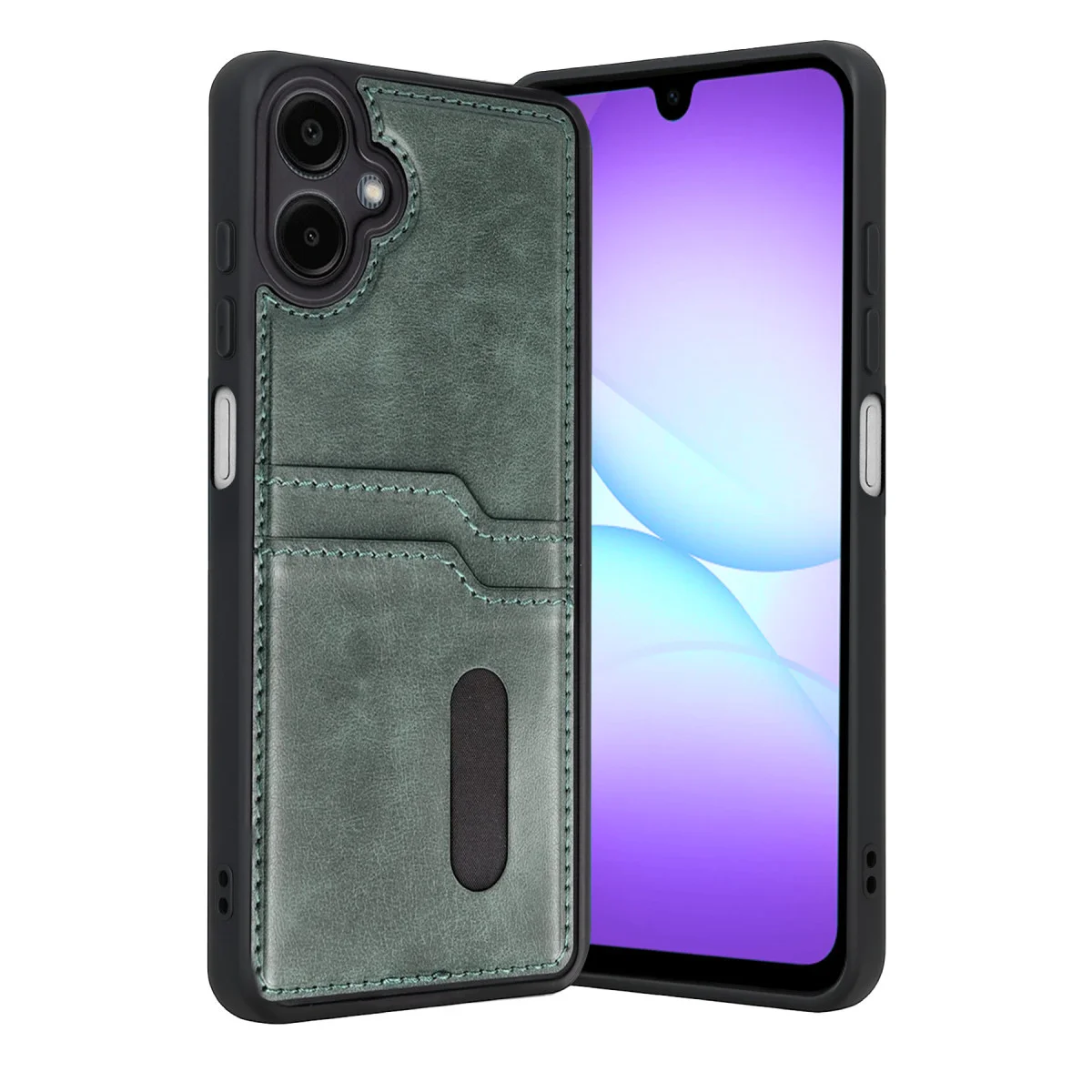 Galaxy A07 4G Sara Kartvizitli Deri Kılıf - Yeşil - Pratik ve Şık