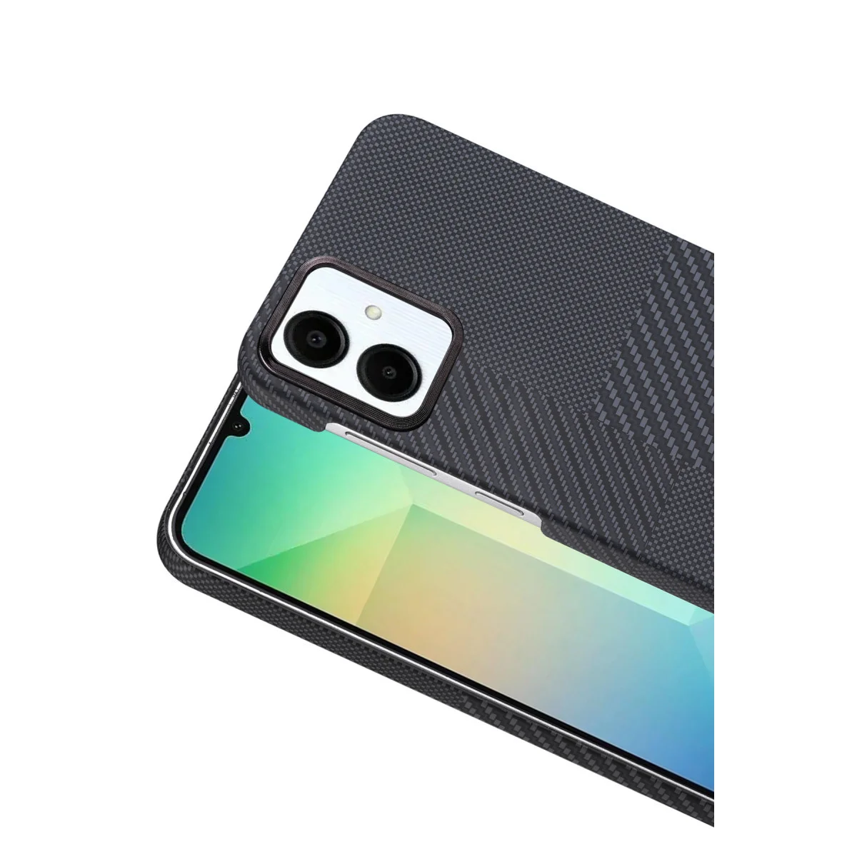 Galaxy A07 4G Vega Magsafe Kapak - Siyah Kevlar Desenli Ultra İnce Mıknatıslı