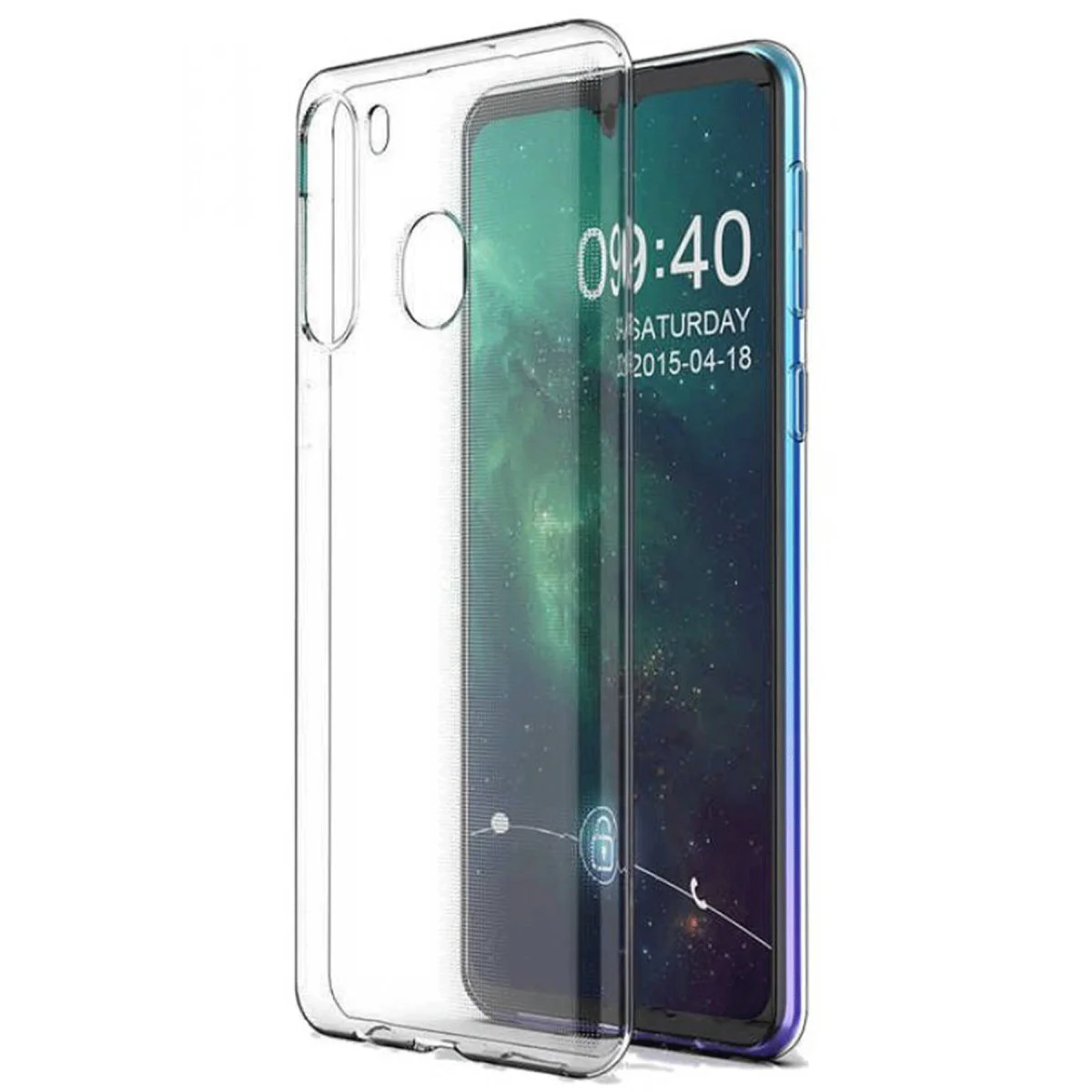 Galaxy A11 Kılıf Lüx Şeffaf Silikon - Ekran ve Kamera Koruması