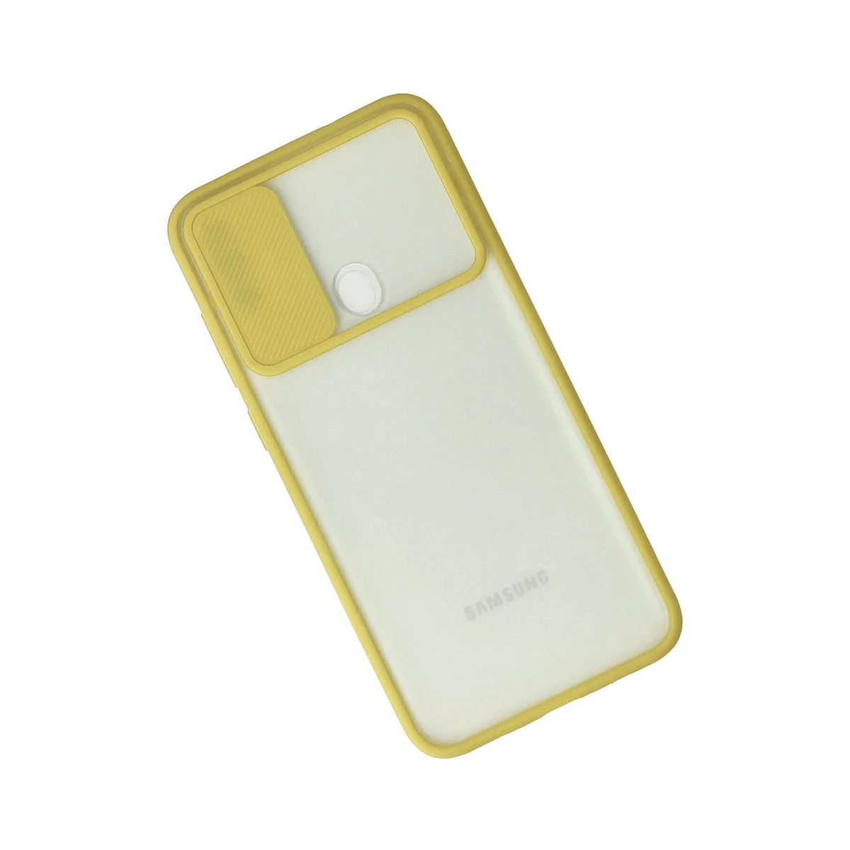 Galaxy A11 Kılıf - Palm Buzlu Kamera Sürgülü Silikon - Sarı