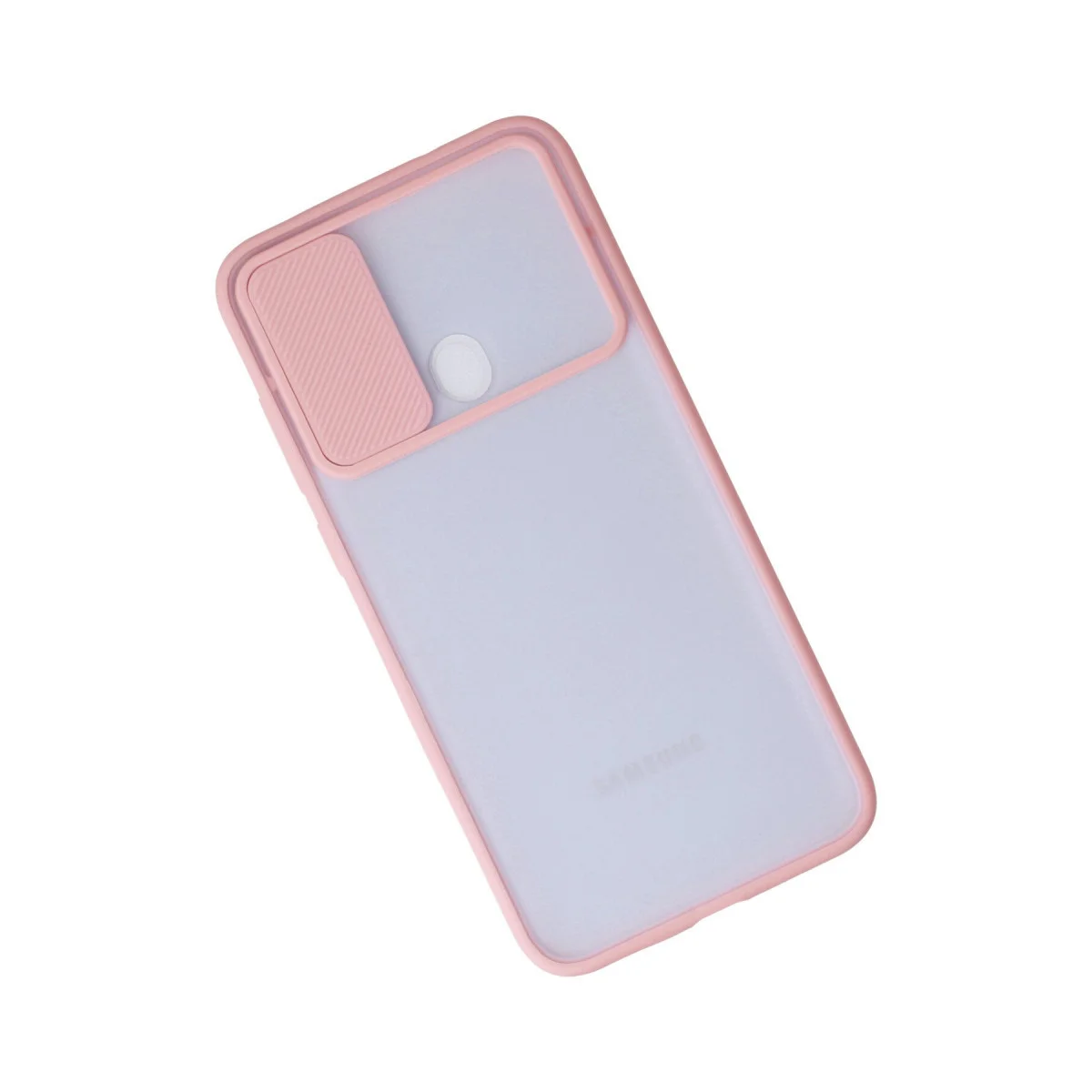 Galaxy A11 Kılıf Palm Buzlu Kamera Sürgülü Silikon - Pembe Koruma Kılıfı