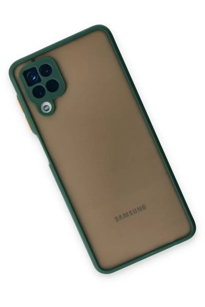 Galaxy A12 ile Uyumlu Montreal Silikon Kılıf Yeşil - Kamera Korumalı Darbe Emici Kapak