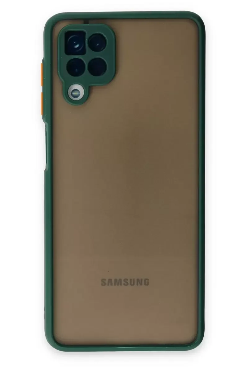Galaxy A12 ile Uyumlu Montreal Silikon Kılıf Yeşil - Kamera Korumalı Darbe Emici Kapak