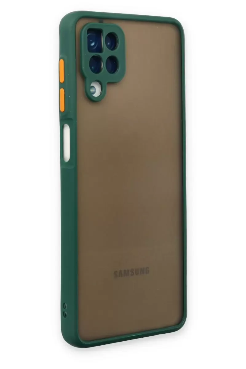 Galaxy A12 ile Uyumlu Montreal Silikon Kılıf Yeşil - Kamera Korumalı Darbe Emici Kapak
