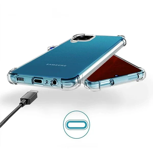 Galaxy A12 / M12 Darbe Emici Silikon Kılıf – Şeffaf Koruyucu