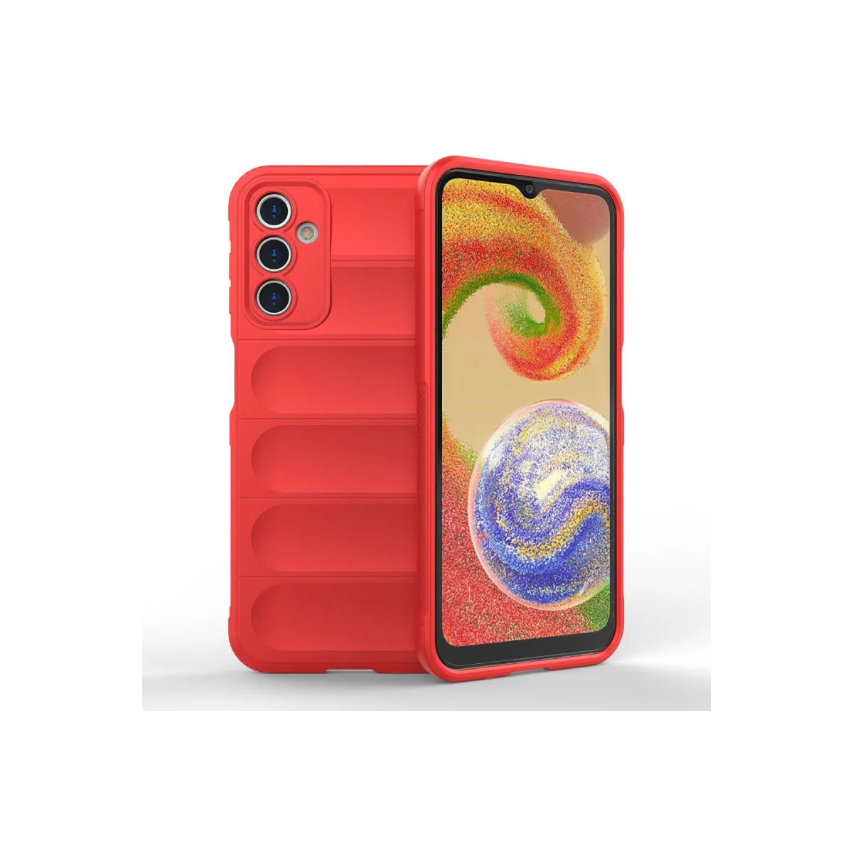 Galaxy A14 4G Kılıf - Kırmızı Optimum Silikon Kılıf, Parmak İzi Tutmayan ve Çizilmelere Karşı Güçlü Koruma