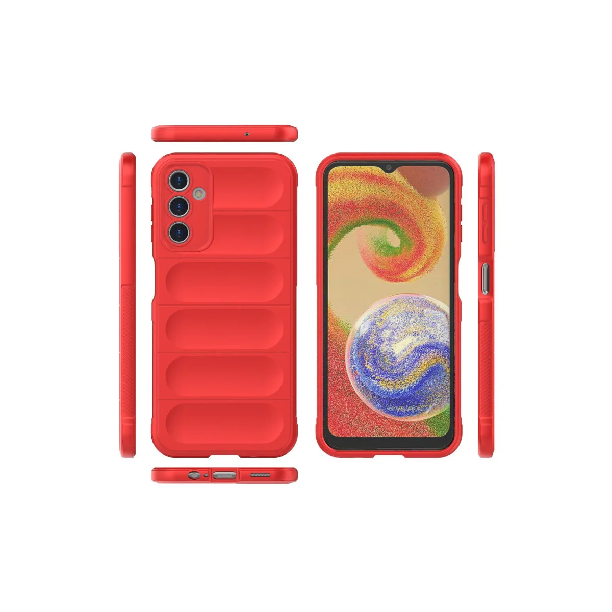 Galaxy A14 4G Kılıf - Kırmızı Optimum Silikon Kılıf, Parmak İzi Tutmayan ve Çizilmelere Karşı Güçlü Koruma