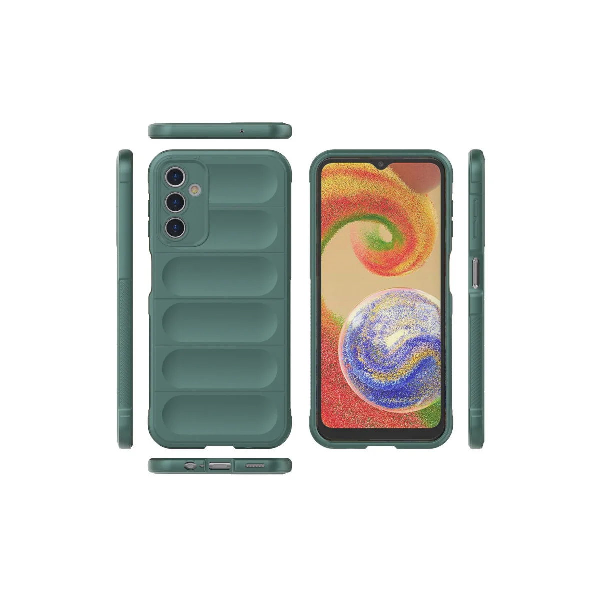 Galaxy A14 4G Optimum Silikon Kılıf - Koyu Yeşil, Çizilmelere Karşı Mükemmel Koruma
