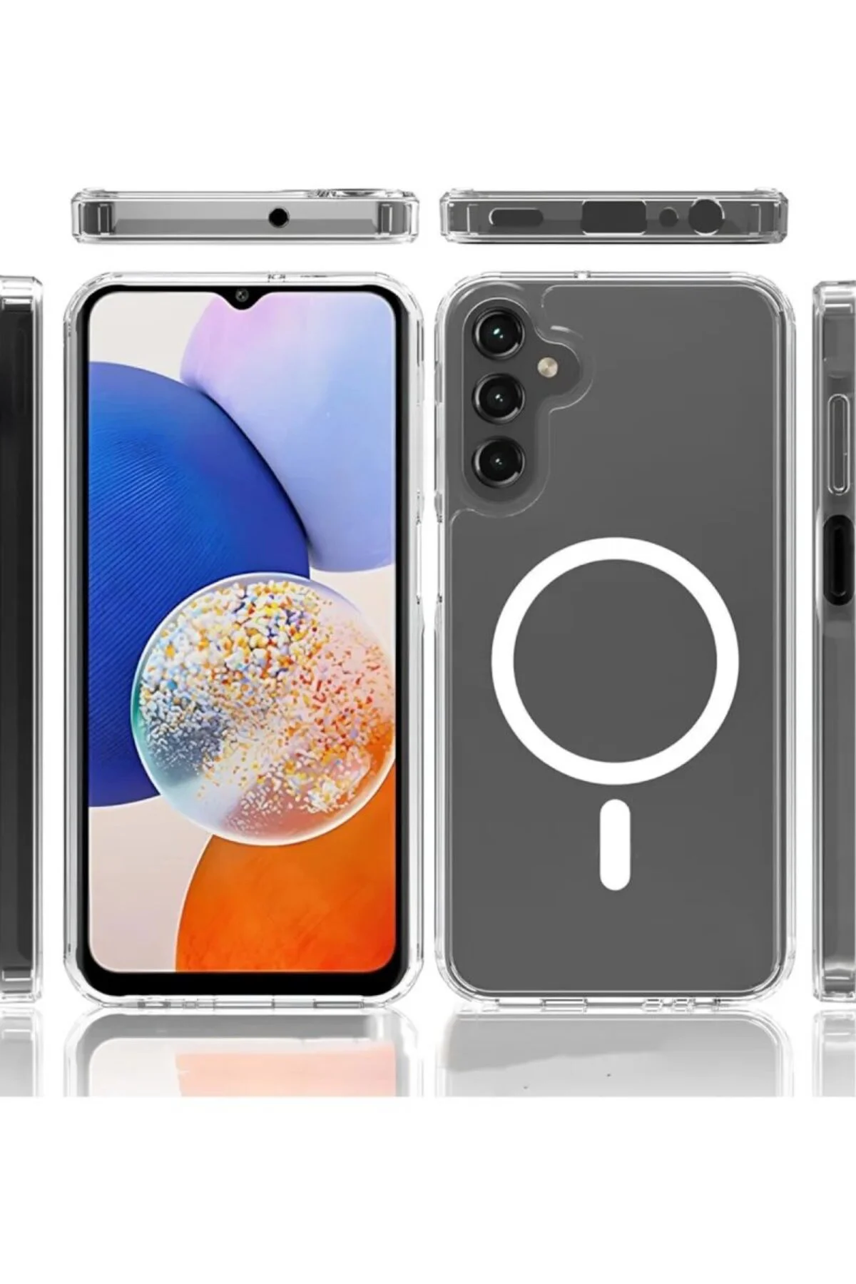 Galaxy A15 Şeffaf Mika Sararmaz Sert Magsafe Kılıf