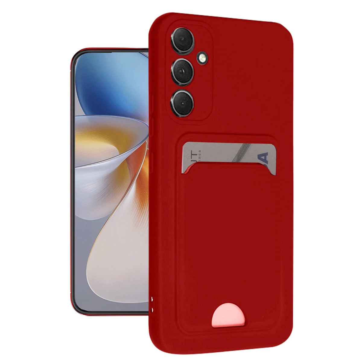 Galaxy A16 5G Kılıf Kelvin Kartvizitli Silikon Kırmızı - İş ve Günlük Yaşam İçin Premium Koruma