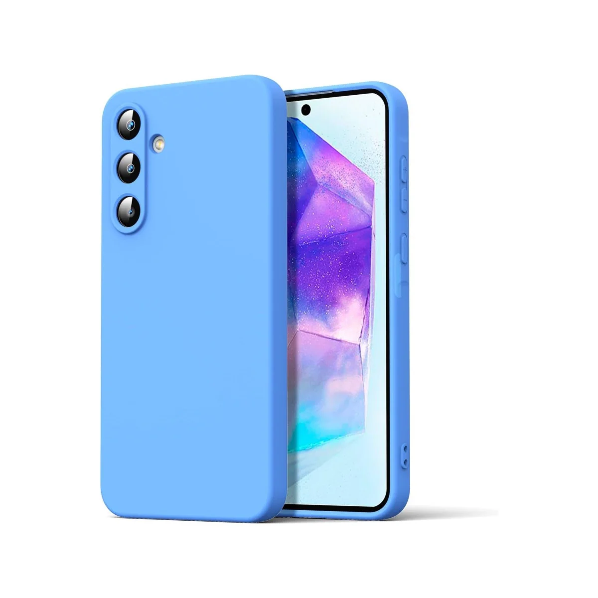 Galaxy A16 5G Nano İçi Kadife Silikon Kılıf - Mavi, Ultra Şık ve Şok Emici Koruma