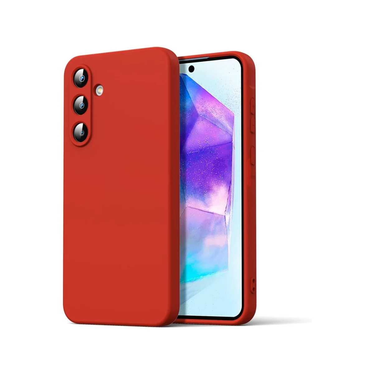 Galaxy A16 5G Nano İçi Kadife Silikon Kılıf - Kırmızı