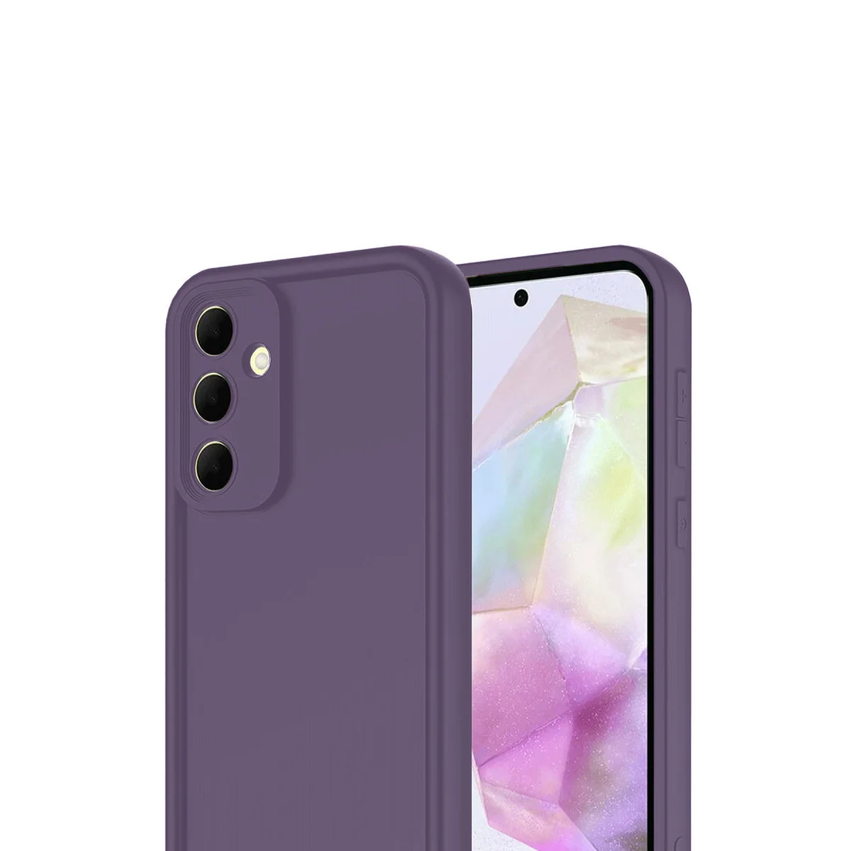 Galaxy A16 5G Viera Silikon Kılıf - Mürdüm, Parmak İzi Önleyici ve Güvenli Korumalı