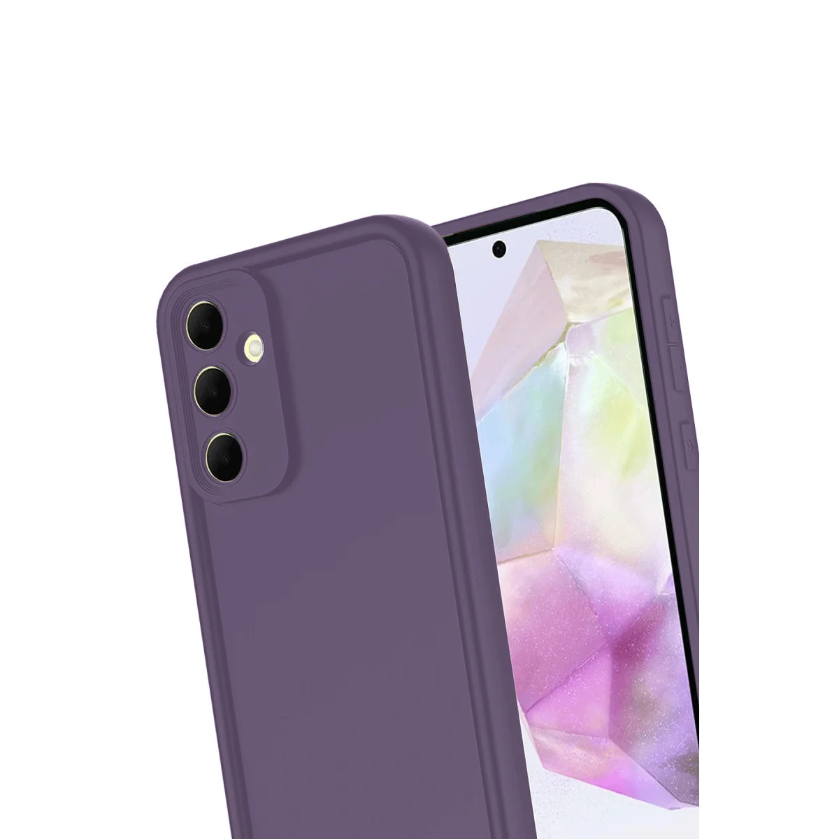 Galaxy A16 5G Viera Silikon Kılıf - Mürdüm, Parmak İzi Önleyici ve Güvenli Korumalı