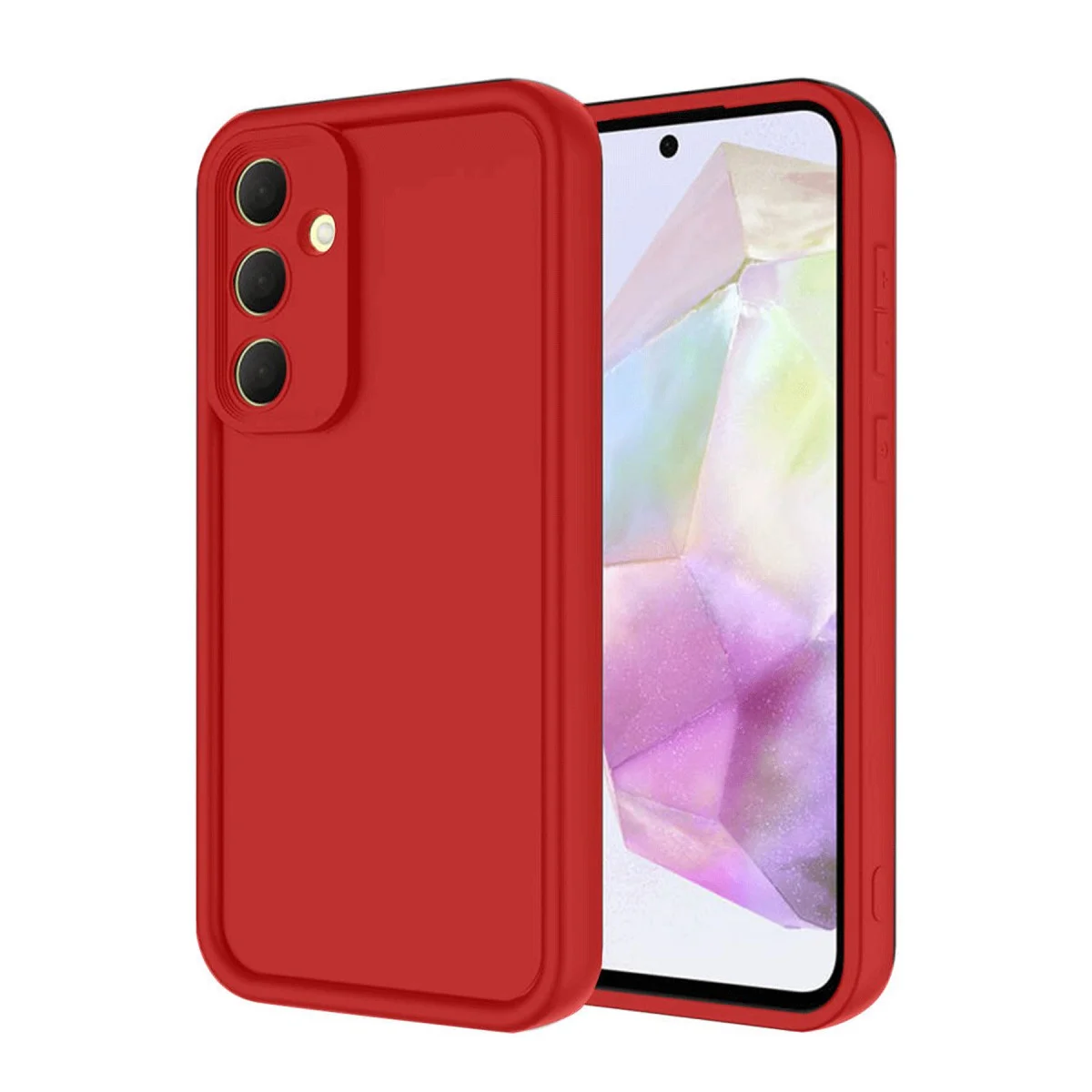 Galaxy A16 5G Viera Silikon Kılıf - Kırmızı, Kırılmaya Karşı Mükemmel Koruma