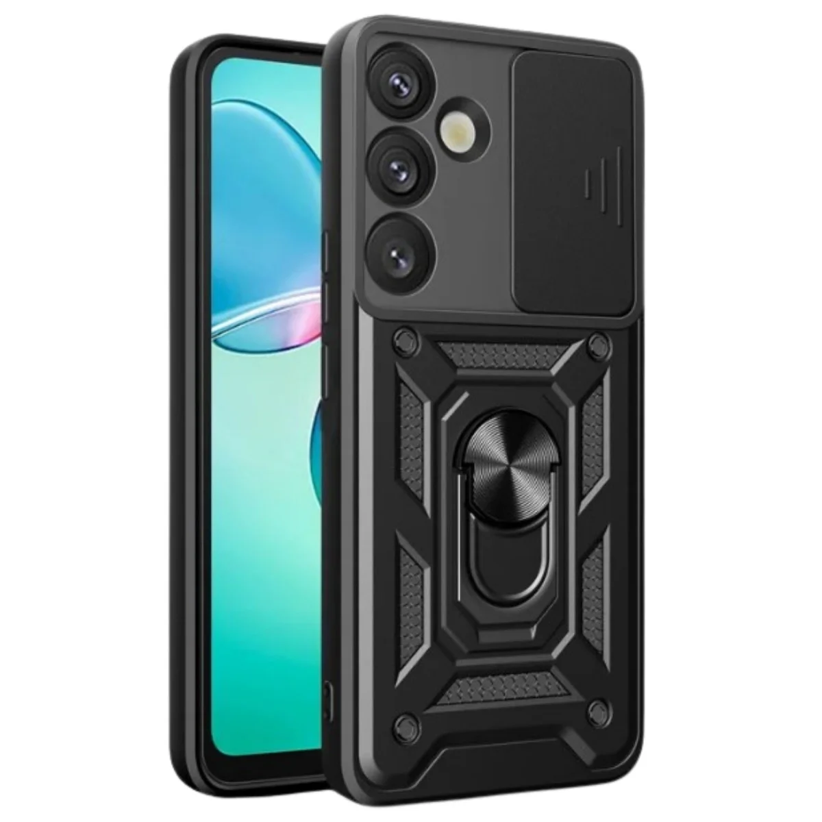Galaxy A17 5G Kılıf - Pars Lens Yüzüklü Silikon Siyah
