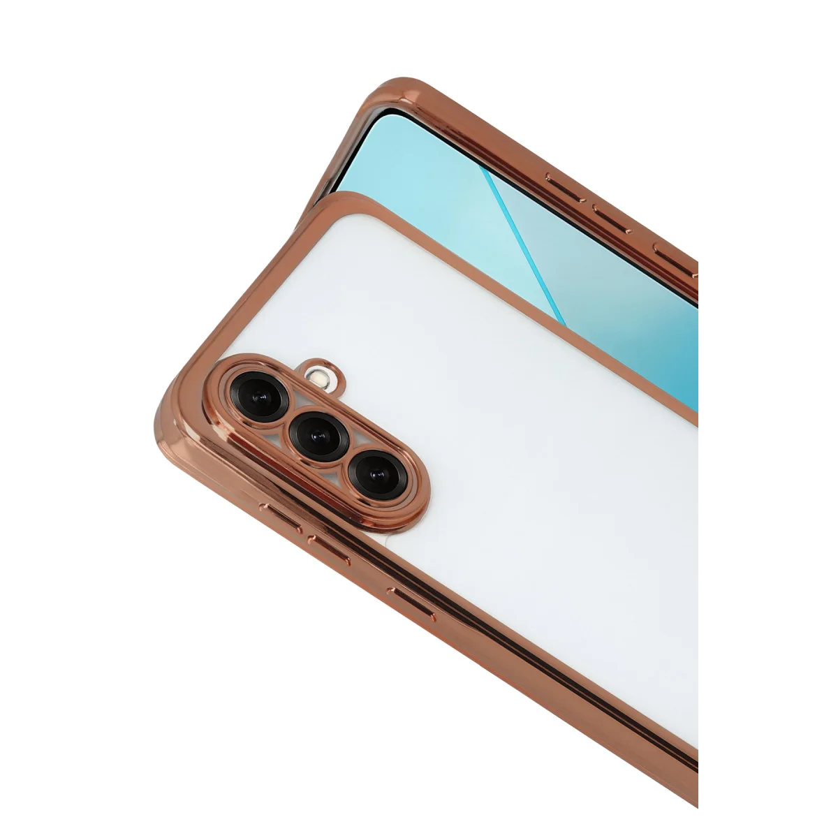 Galaxy A17 5G Razer Lensli Silikon Kılıf Çöl Titanyum - Şeffaf ve Yüksek Korumalı