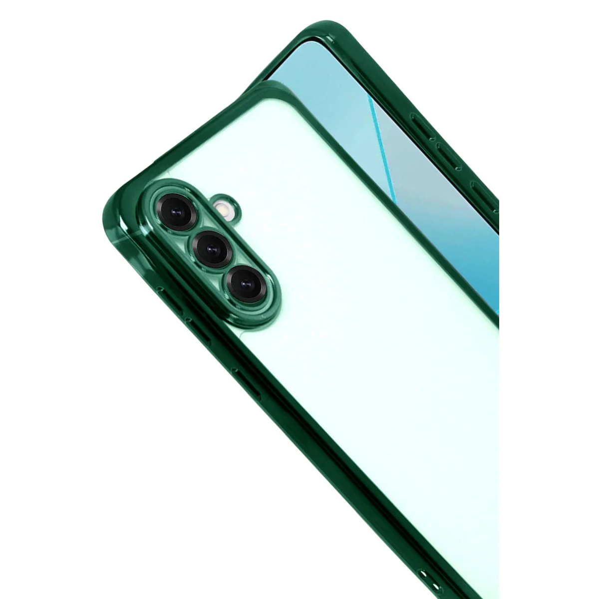 Galaxy A17 5G Razer Lensli Silikon Kılıf - Yeşil 4 Köşe Darbe Emici