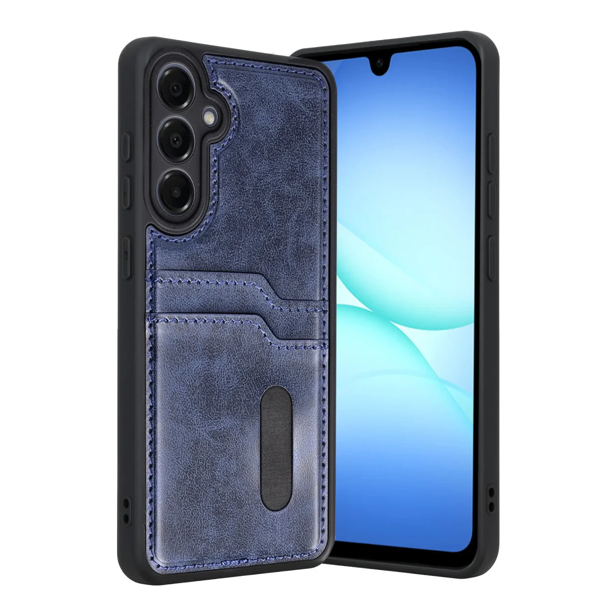 Galaxy A17 5G Sara Kartvizitli Deri Kılıf - Lacivert