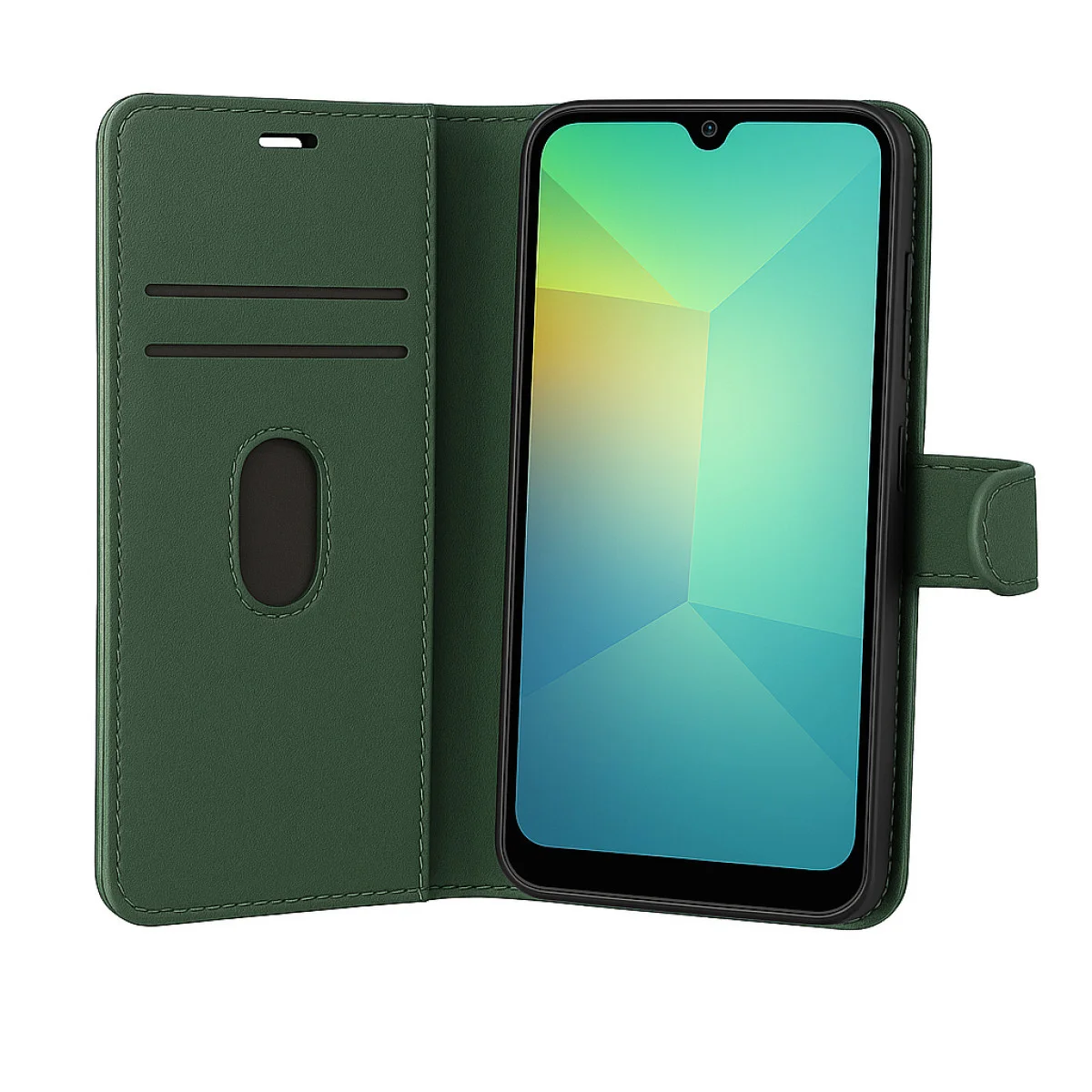 Galaxy A17 5G Trend S Plus Kapaklı Kılıf - Yeşil Stand ve Cüzdan Çözümü