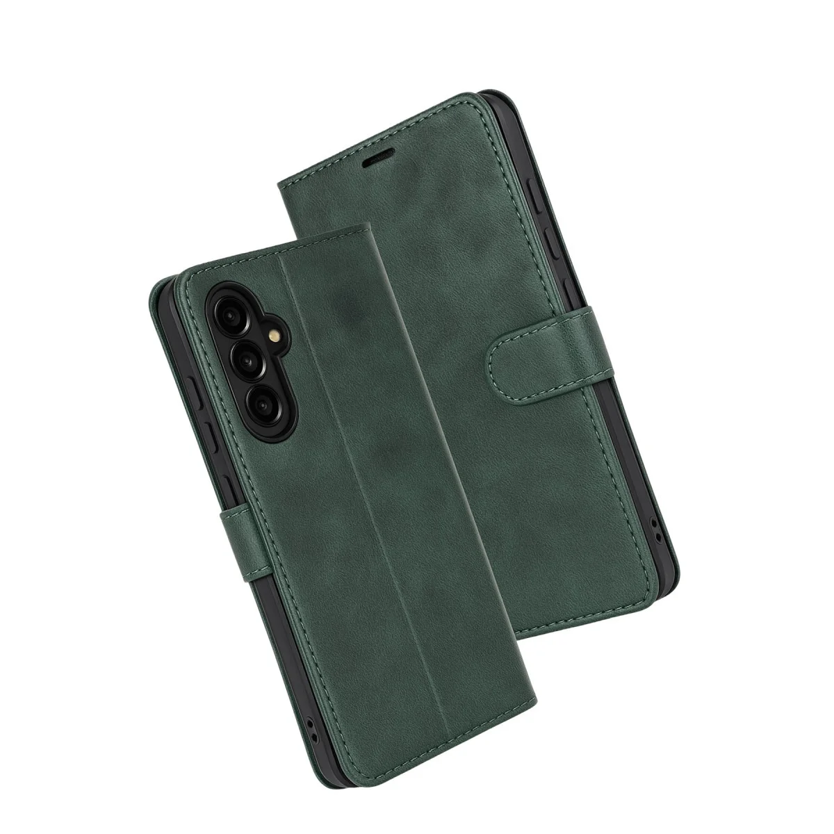 Galaxy A17 5G Trend S Plus Kapaklı Kılıf - Yeşil Stand ve Cüzdan Çözümü