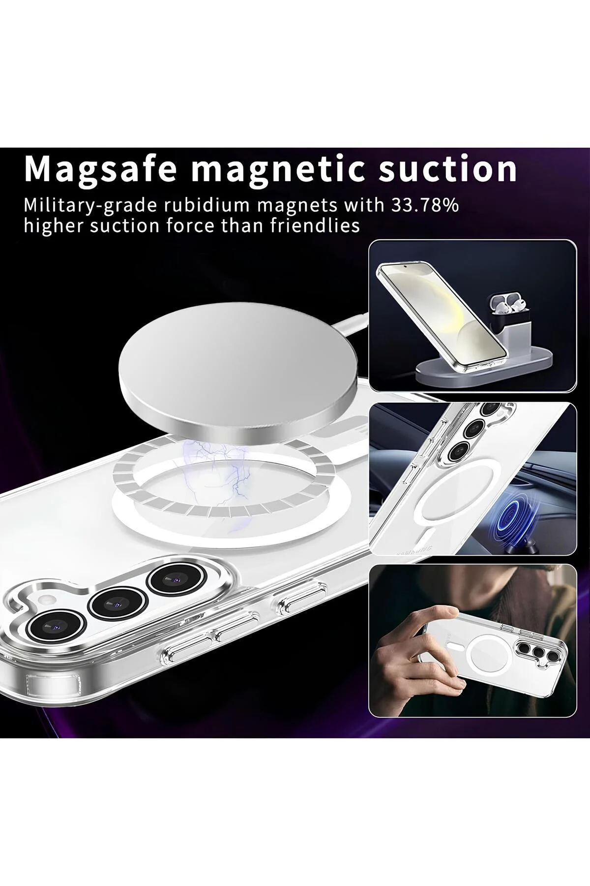 Galaxy A17 Şeffaf Mika Sararmaz Sert Magsafe Kılıf